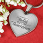 You Are My Today Necklace Stainless Steel or 18k Gold Heart Pendant 18-22" - Express Your Love Gifts