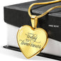 You Are My Today Necklace Stainless Steel or 18k Gold Heart Pendant 18-22" - Express Your Love Gifts