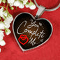 You Complete Me Necklace Stainless Steel or 18k Gold Heart Pendant 18-22" - Express Your Love Gifts