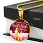 You Have My Heart And Soul I Adore You Truly Circle Necklace 18k Gold 18-22"-Express Your Love Gifts