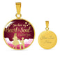 You Have My Heart And Soul I Adore You Truly Circle Necklace 18k Gold 18-22"-Express Your Love Gifts