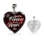 You'Ll Be Forever In My Heart Necklace Stainless Steel or 18k Gold Heart Pendant 18-22"-Express Your Love Gifts
