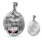 You'Re The Best ! I Love You Mom Circle Necklace Stainless Steel or 18k Gold 18-22" - Express Your Love Gifts