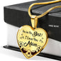 You'Re The Best! I Love You Mom Stainless Steel or 18k Gold Heart Pendant Necklace 18-22" - Express Your Love Gifts