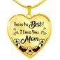 You'Re The Best! I Love You Mom Stainless Steel or 18k Gold Heart Pendant Necklace 18-22" - Express Your Love Gifts