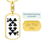 10 of Clubs Gambler Keychain Stainless Steel or 18k Gold Dog Tag Keyring-Express Your Love Gifts