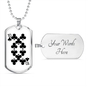 10 of Clubs Gambler Necklace Stainless Steel or 18k Gold Dog Tag 24" Chain-Express Your Love Gifts