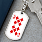 10 of Diamonds Gambler Keychain Stainless Steel or 18k Gold Dog Tag Keyring-Express Your Love Gifts