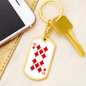 10 of Diamonds Gambler Keychain Stainless Steel or 18k Gold Dog Tag Keyring-Express Your Love Gifts
