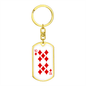 10 of Diamonds Gambler Keychain Stainless Steel or 18k Gold Dog Tag Keyring-Express Your Love Gifts