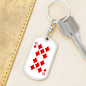 10 of Diamonds Gambler Keychain Stainless Steel or 18k Gold Dog Tag Keyring-Express Your Love Gifts