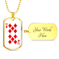 10 of Diamonds Gambler Necklace Stainless Steel or 18k Gold Dog Tag 24" Chain-Express Your Love Gifts