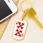 10 of Hearts Gambler Keychain Stainless Steel or 18k Gold Dog Tag Keyring-Express Your Love Gifts