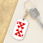 10 of Hearts Gambler Keychain Stainless Steel or 18k Gold Dog Tag Keyring-Express Your Love Gifts