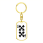 10 of Spades Gambler Keychain Stainless Steel or 18k Gold Dog Tag Keyring-Express Your Love Gifts