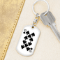 10 of Spades Gambler Keychain Stainless Steel or 18k Gold Dog Tag Keyring-Express Your Love Gifts