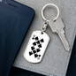 10 of Spades Gambler Keychain Stainless Steel or 18k Gold Dog Tag Keyring-Express Your Love Gifts