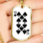 10 of Spades Gambler Necklace Stainless Steel or 18k Gold Dog Tag 24" Chain-Express Your Love Gifts
