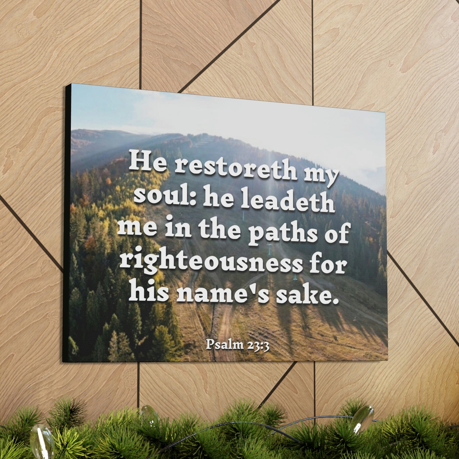 Scripture Walls Paths Of Righteousness Psalm 23:3 Christian Wall Art Bible Verse Print Ready to Hang-Express Your Love Gifts