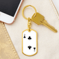 2 of Clubs Gambler Keychain Stainless Steel or 18k Gold Dog Tag Keyring-Express Your Love Gifts