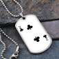 2 of Clubs Gambler Necklace Stainless Steel or 18k Gold Dog Tag 24" Chain-Express Your Love Gifts