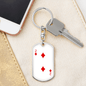 2 of Diamonds Gambler Keychain Stainless Steel or 18k Gold Dog Tag Keyring-Express Your Love Gifts