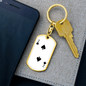 2 of Spades Gambler Keychain Stainless Steel or 18k Gold Dog Tag Keyring-Express Your Love Gifts