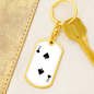2 of Spades Gambler Keychain Stainless Steel or 18k Gold Dog Tag Keyring-Express Your Love Gifts