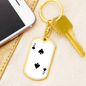 2 of Spades Gambler Keychain Stainless Steel or 18k Gold Dog Tag Keyring-Express Your Love Gifts