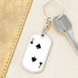 2 of Spades Gambler Keychain Stainless Steel or 18k Gold Dog Tag Keyring-Express Your Love Gifts