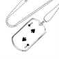 2 of Spades Gambler Necklace Stainless Steel or 18k Gold Dog Tag 24" Chain-Express Your Love Gifts