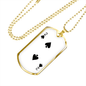 2 of Spades Gambler Necklace Stainless Steel or 18k Gold Dog Tag 24" Chain-Express Your Love Gifts