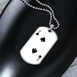 2 of Spades Gambler Necklace Stainless Steel or 18k Gold Dog Tag 24" Chain-Express Your Love Gifts