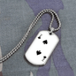 2 of Spades Gambler Necklace Stainless Steel or 18k Gold Dog Tag 24" Chain-Express Your Love Gifts