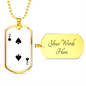 2 of Spades Gambler Necklace Stainless Steel or 18k Gold Dog Tag 24" Chain-Express Your Love Gifts
