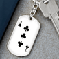3 of Clubs Gambler Keychain Stainless Steel or 18k Gold Dog Tag Keyring-Express Your Love Gifts