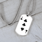 3 of Clubs Gambler Necklace Stainless Steel or 18k Gold Dog Tag 24" Chain-Express Your Love Gifts