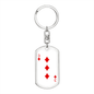 3 of Diamonds Gambler Keychain Stainless Steel or 18k Gold Dog Tag Keyring-Express Your Love Gifts