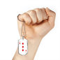 3 of Diamonds Gambler Necklace Stainless Steel or 18k Gold Dog Tag 24" Chain-Express Your Love Gifts