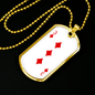 3 of Diamonds Gambler Necklace Stainless Steel or 18k Gold Dog Tag 24" Chain-Express Your Love Gifts