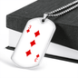 3 of Diamonds Gambler Necklace Stainless Steel or 18k Gold Dog Tag 24" Chain-Express Your Love Gifts