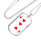 3 of Hearts Gambler Necklace Stainless Steel or 18k Gold Dog Tag 24" Chain-Express Your Love Gifts