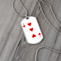 3 of Hearts Gambler Necklace Stainless Steel or 18k Gold Dog Tag 24" Chain-Express Your Love Gifts