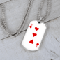 3 of Hearts Gambler Necklace Stainless Steel or 18k Gold Dog Tag 24" Chain-Express Your Love Gifts