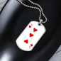 3 of Hearts Gambler Necklace Stainless Steel or 18k Gold Dog Tag 24" Chain-Express Your Love Gifts