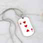 3 of Hearts Gambler Necklace Stainless Steel or 18k Gold Dog Tag 24" Chain-Express Your Love Gifts