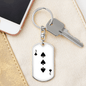3 of Spades Gambler Keychain Stainless Steel or 18k Gold Dog Tag Keyring-Express Your Love Gifts