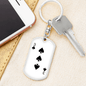 3 of Spades Gambler Keychain Stainless Steel or 18k Gold Dog Tag Keyring-Express Your Love Gifts