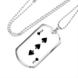 3 of Spades Gambler Necklace Stainless Steel or 18k Gold Dog Tag 24" Chain-Express Your Love Gifts