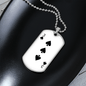 3 of Spades Gambler Necklace Stainless Steel or 18k Gold Dog Tag 24" Chain-Express Your Love Gifts